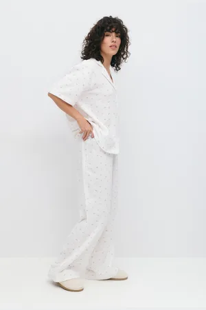 Gina Tricot Gauze homewear trousers - Bukser - Hvid - XS - Dame