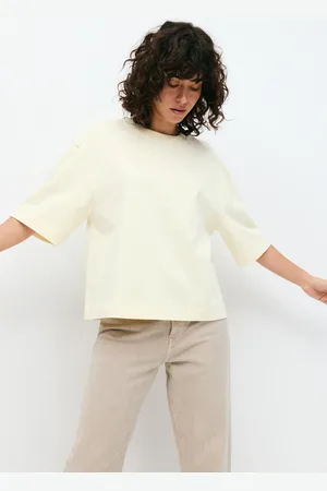 Gina Tricot Basic boxy tee - t-shirts - Gult - XXS - Dame
