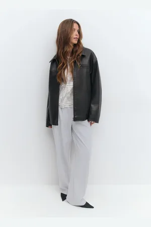 Gina Tricot Tailored wide trousers - vide habitbukser - Grå - 32 - Dame