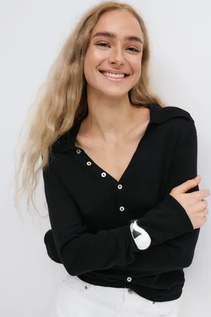 Gina Tricot Loose knitted cardigan - Cardigans - Sort - XS - Dame
