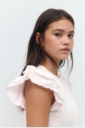 Gina Tricot Y frill top - overdele - Lilla - 134/140 - Pige