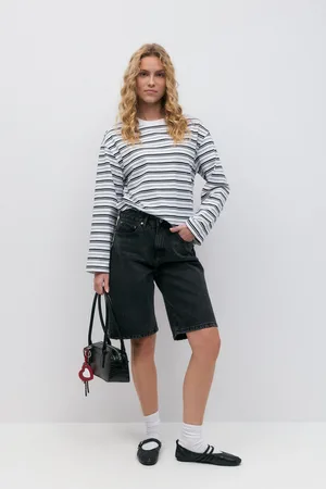 Gina Tricot Baggy denim shorts - Denimshorts - Sort - 32 - Dame