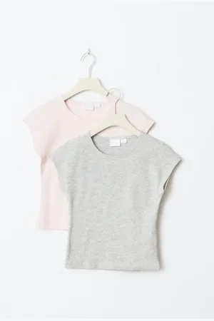 Gina Tricot 2-pack y basic tight top - overdele - Pink - 146/152 - Pige
