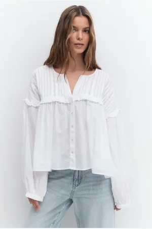 Gina Tricot Boho blouse - Bluser - Hvid - XS - Dame