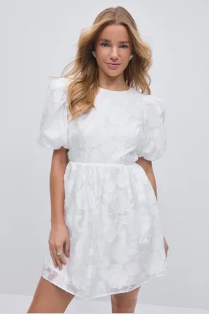 Gina Tricot Floral dress - korte kjoler - Hvid - 34 - Dame