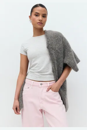 Gina Tricot Soft touch top - t-shirts - Grå - XXS - Dame