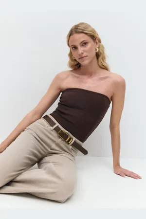 Gina Tricot Tube top - bandeau-topper - Brunt - XXS - Dame