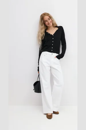 Gina Tricot Perfect wide jeans - wide jeans - Hvid - 32 - Dame