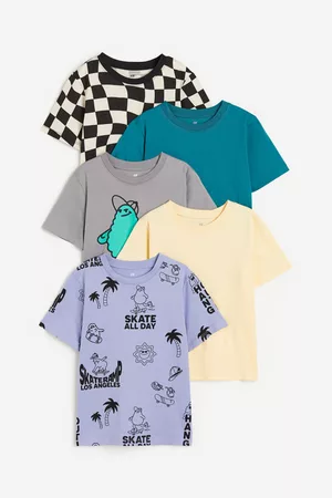 H&M Drenge Kortærmede - 5-pak T-shirt i jersey