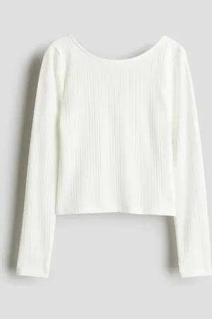 H&M Ribbet top i jersey