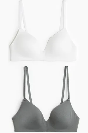 H&M 2-pak bøjleløs vatteret bh i bomuld