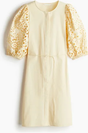 H&M Kjole med ærmer i broderie anglaise
