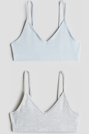 H&M 2-pak croptop med V-udskæring