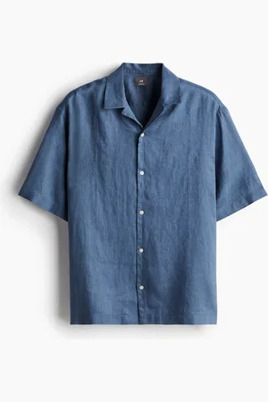 H&M Kortærmet skjorte i hør Relaxed Fit