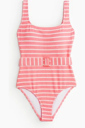 H&M Stripecrinkle Scoop Swimsuit