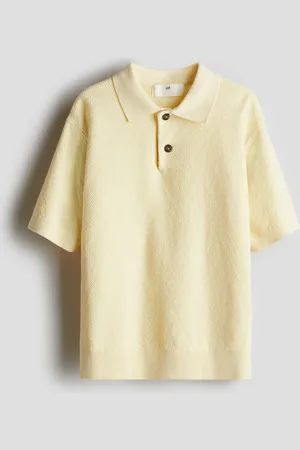 H&M Strukturstrikket poloshirt i bomuld