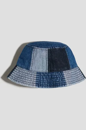 H&M Bøllehat i denim med lapper