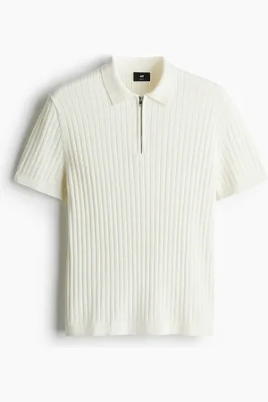 H&M Ribstrikket poloshirt Slim Fit