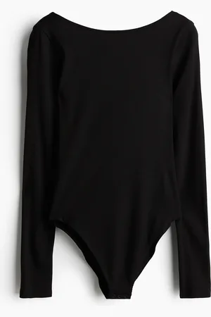 H&M Ribbet body med dyb udringning i ryggen