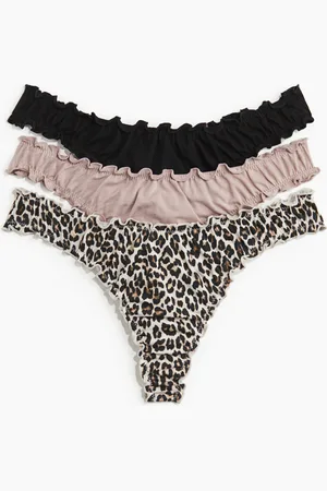 H&M 3-pak trusser Thong med overlockdetaljer