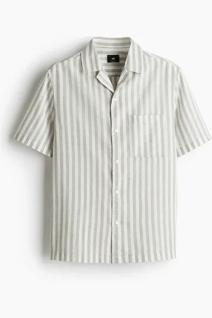 H&M Kortærmet skjorte i hørblanding Regular Fit