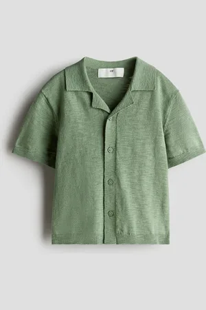 H&M Finstrikket skjorte med korte ærmer