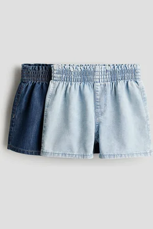 H&M 2-pak paperbag-shorts i denim