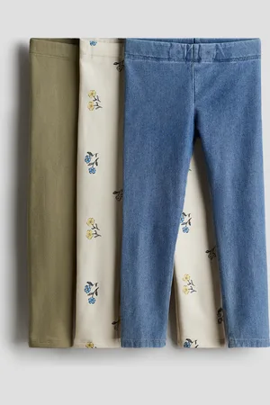 H&M 3-pak leggings i bomuld