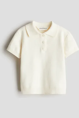 H&M Finstrikket poloshirt i bomuld