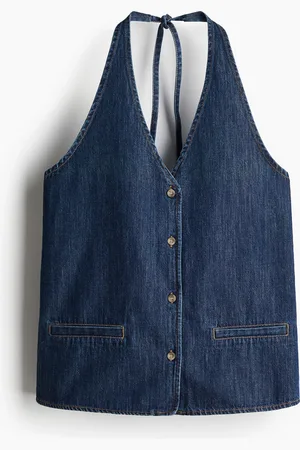 H&M Vest i denim med halterneck