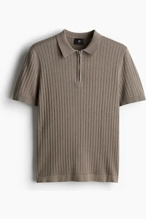 H&M Ribstrikket poloshirt Slim Fit