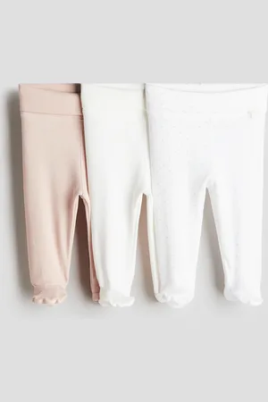H&M 3-pak leggings med foldbar ribkant