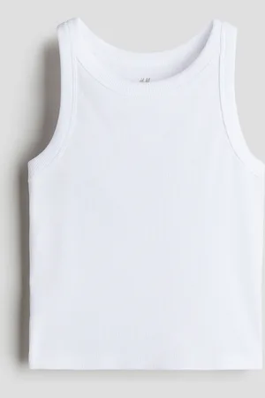 H&M Ribbet tanktop i bomuld