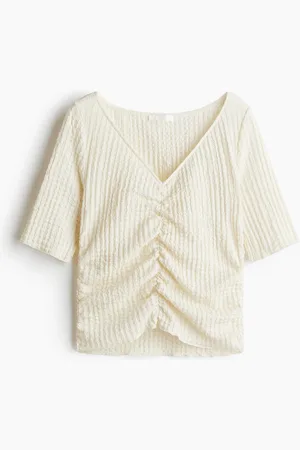 H&M Strukturvævet, draperet top