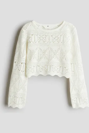 H&M Pointellestrikket croptop