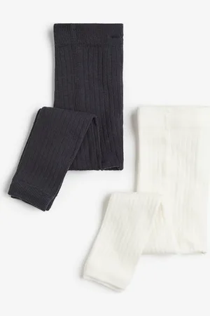 H&M 2-pak ribbede tights uden fødder