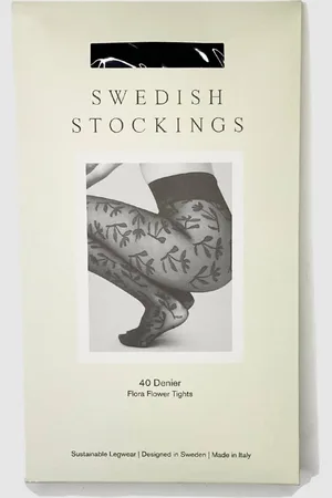 H&M Flora Flower Strømpebukser 40 Den - Sort