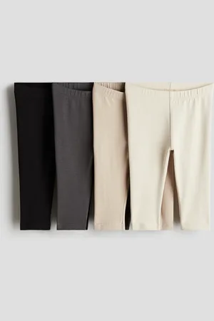 H&M 4-pak leggings i bomuldsjersey