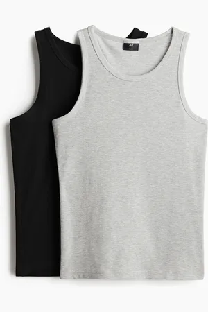 H&M 2-pak ribbet tanktop Slim Fit
