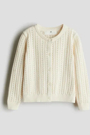 H&M Pointellestrikket cardigan i bomuld