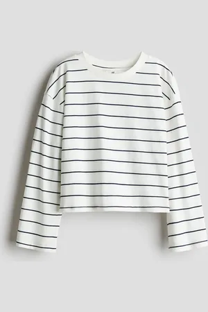 H&M Top i bomuldsjersey med lange ærmer