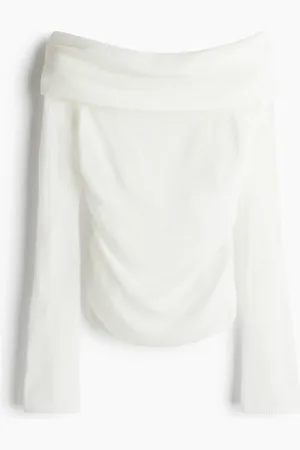 H&M Off shoulder-trøje i tynd strik