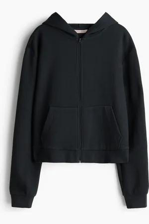 H&M Vaflet hoodie med lynlås