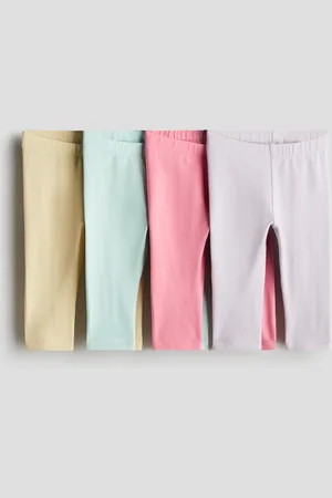 H&M 4-pak leggings i bomuldsjersey
