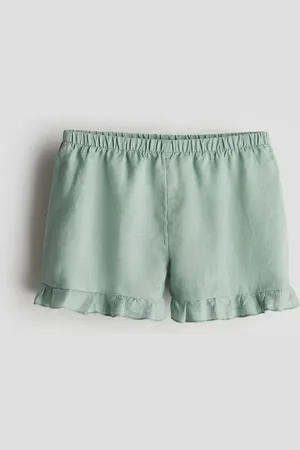 H&M Shorts i hør med flæser