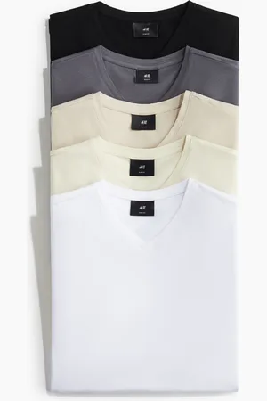 H&M 5-pak T-shirt med V-udskæring Slim Fit