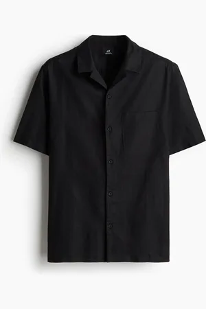 H&M Kortærmet skjorte i hørblanding Regular Fit