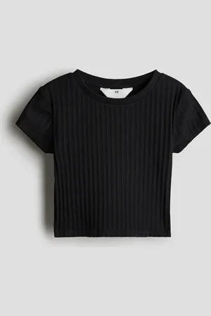 H&M Ribbet top i bomuld