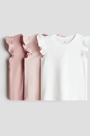 H&M 3-pak top med flæseærmer