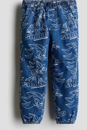 H&M Joggers i denim med tryk